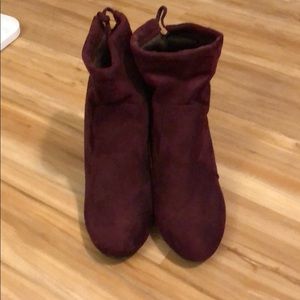 Burgundy booties